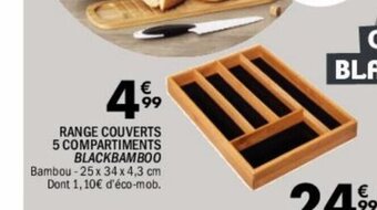 La Foir'Fouille RANGE COUVERTS 5 COMPARTIMENTS BLACKBAMBOO offre