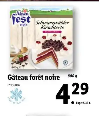 Lidl Gâteau forêt noire offre