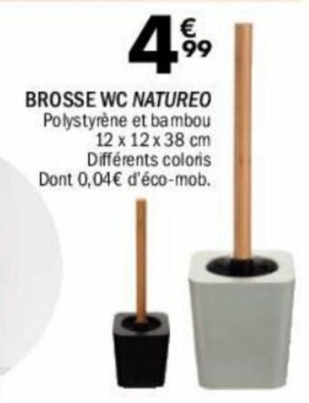 La Foir'Fouille BROSSE WC NATUREO Polystyrène et bambou 12 x 12 x 38 cm Différents coloris Dont 0,04€ d'éco-mob. offre