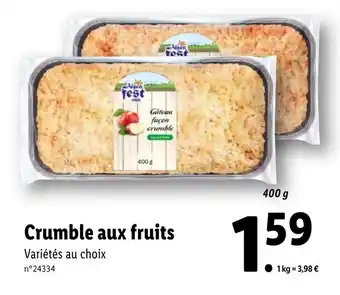 Lidl Crumble aux fruits offre
