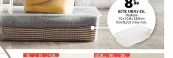 La Foir'Fouille BOÎTE SIMPLY 43L Plastique offre