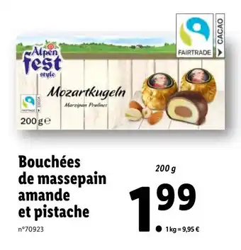 Lidl Bouchées de massepain amande et pistache offre