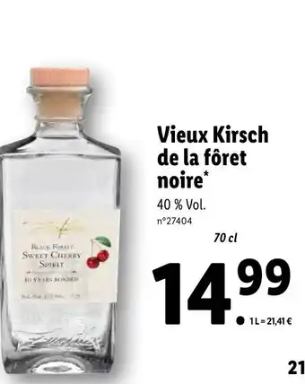 Lidl Vieux Kirsch de la fôret noire offre