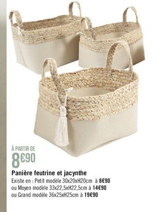 Panière feutrine et jacynthe