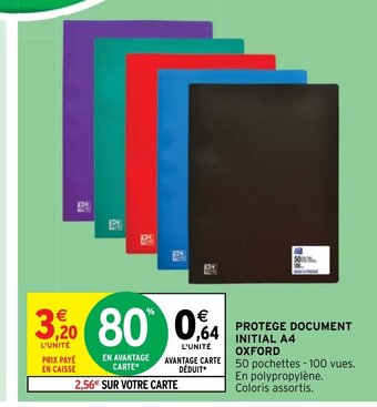 Intermarché PROTEGE DOCUMENT INITIAL A4 OXFORD offre