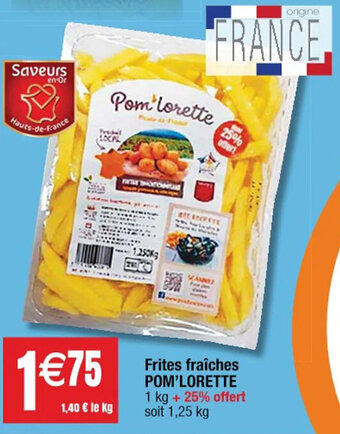 Cora x Carrefour Frites fraîches POM'LORETTE offre