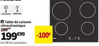 Conforama Rosieres  table de cuisson vitrocéramique rocth64ct-2 offre