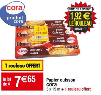 Cora x Carrefour Cora papier cuisson offre