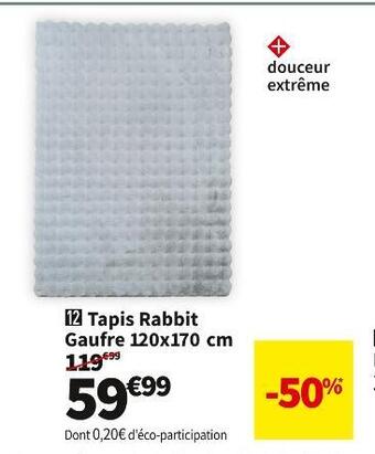 Conforama Tapis rabbit gaufre offre