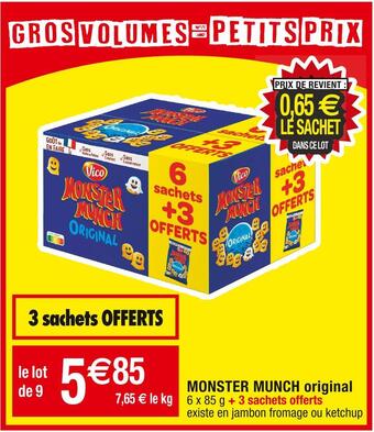 Cora x Carrefour Monster munch monster munch original offre