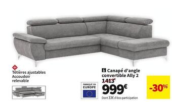 Conforama Canapé d'angle convertible ally 2 offre