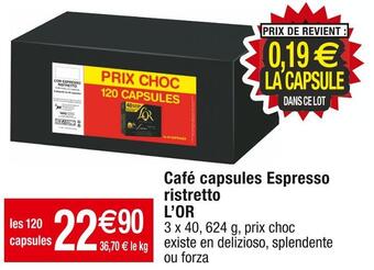 L’or café capsules espresso ristretto