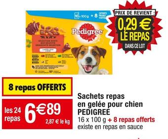 Cora x Carrefour Pedigree sachets repas en gelée pour chien offre