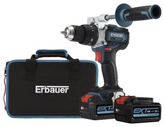 Brico Dépôt Erbauer perceuse / visseuse à percussion 18v + 2 batteries 5 ah offre