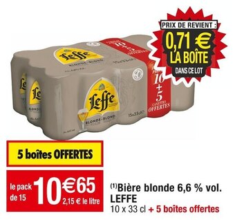 Cora x Carrefour Leffe bière blonde 6,6!% vol. offre