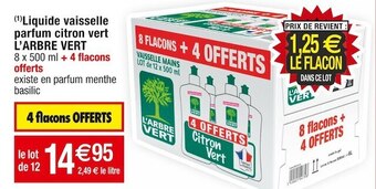 Cora x Carrefour L’arbre vert liquide vaisselle parfum citron vert offre