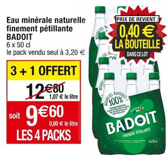 Cora x Carrefour Badoit eau minérale naturelle finement pétillante offre