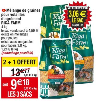 Cora x Carrefour Riga farm mélange de graines pour volailles d’agrément offre