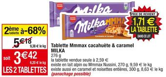 Cora x Carrefour Milka tablette mmmax cacahuète & caramel offre