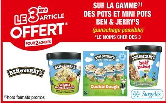 Cora x Carrefour Ben & jerry’s le 3éme article offert pour 2 achetés sur la gamme des pots et mini pots ben & jerry’s offre