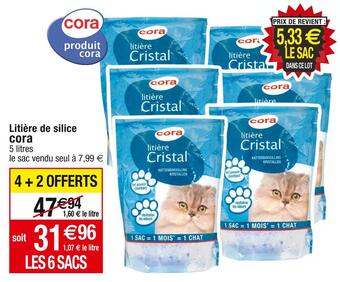 Cora x Carrefour Cora litière de silice offre