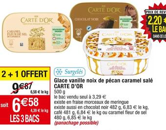 Cora x Carrefour Carte d’or glace vanille noix de pécan caramel salé offre