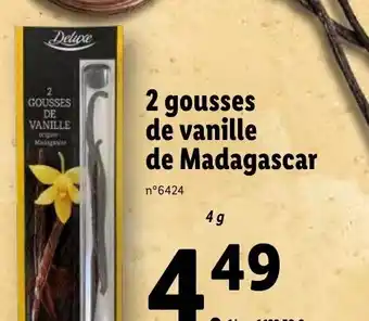 Lidl 2 gousses de vanille de Madagascar offre