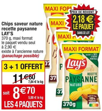 Cora x Carrefour Lay’s chips saveur nature recette paysanne offre