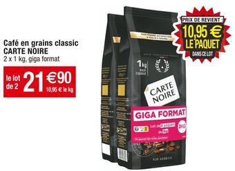 Cora x Carrefour Carte noire café en grains classic offre