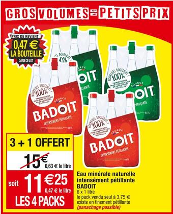 Cora x Carrefour Badoit eau minérale naturelle intensément pétillante offre