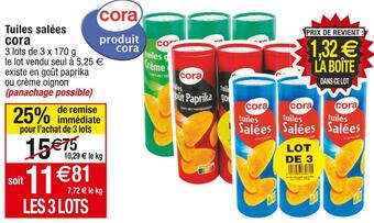 Cora x Carrefour Cora tuiles salées offre