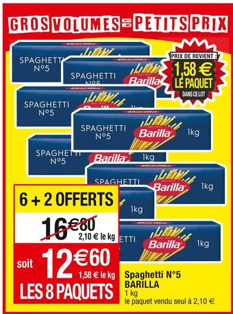 Cora x Carrefour Barilla spaghetti n°5 offre