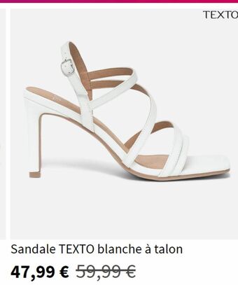 Sandale texto blanche á talon