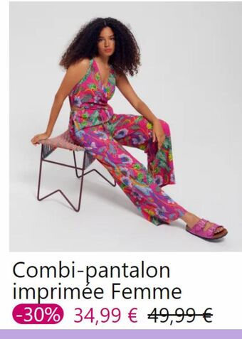Combi pantalon imprimée femme