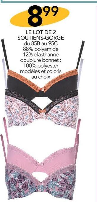 Stokomani Le lot de 2 soutiens-gorge offre