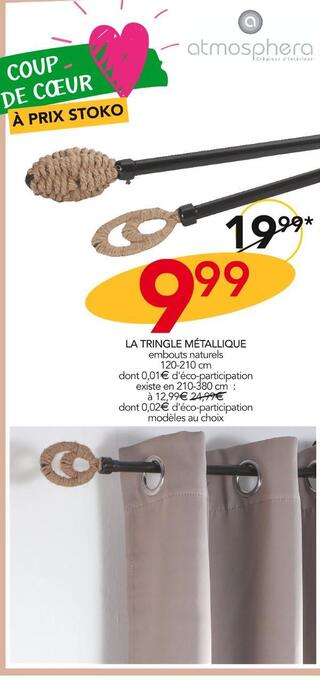 Stokomani Atmosphera la tringle métallique offre