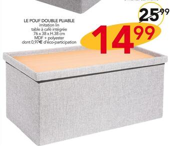 Stokomani Le pouf double pliable offre