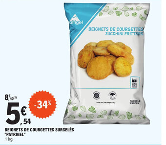 E.Leclerc BEIGNETS DE COURGETTES SURGELÉS "PATRIGEL" offre