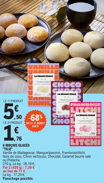 E.Leclerc 6 MOCHIS GLACÉS "TILIZ" offre
