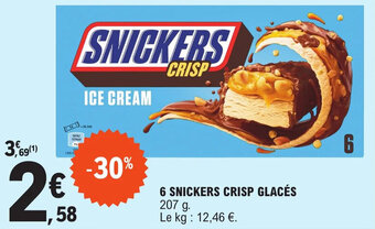 E.Leclerc 6 SNICKERS CRISP GLACÉS offre