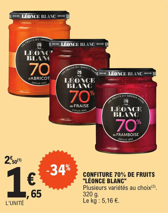 E.Leclerc CONFITURE 70% DE FRUITS "LÉONCE BLANC" offre