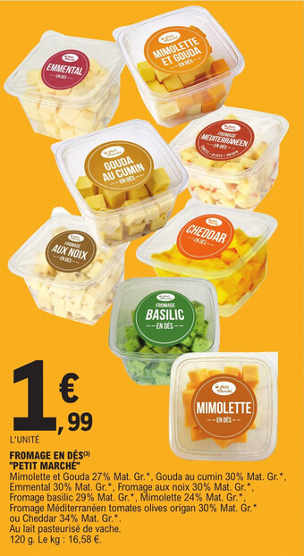 E.Leclerc FROMAGE EN DÉS(³) "PETIT MARCHÉ" offre