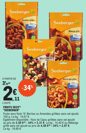 E.Leclerc FRUITS SECS(7) "SEEBERGER" offre
