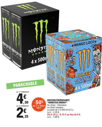 E.Leclerc BOISSON ÉNERGISANTE "MONSTER ENERGY" offre