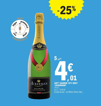 E.Leclerc AOP (2) SAUMUR 1811 BRUT "ACKERMAN" offre