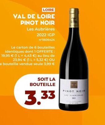 Lidl VAL DE LOIRE PINOT NOIR offre