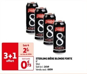 Auchan STERLING BIÈRE BLONDE FORTE offre