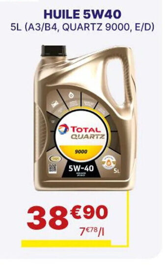 Carter-Cash HUILE 5W40 5L (A3/B4, QUARTZ 9000, E/D) offre