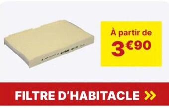 Carter-Cash FILTRE D'HABITACLE >>> offre