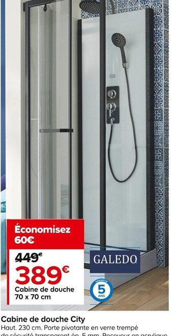 Castorama Cabine de douche City offre